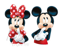 Ostyalapok 14,5 cm Mickey és Minnie egér